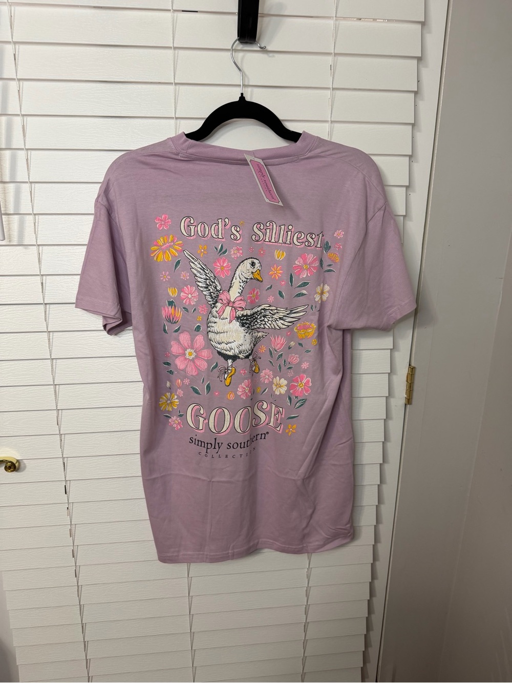 Simply Southern Lilac 'God's Silliest Goose' Short Sleeve Tee